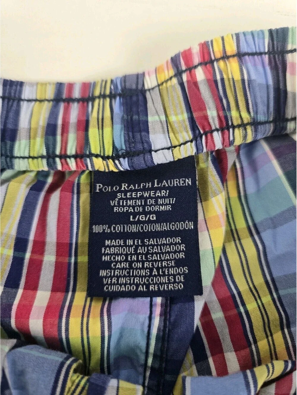 Polo Ralph Lauren Men’s Plaid Cotton Sleep Shorts Size Large Pink Pony Logo